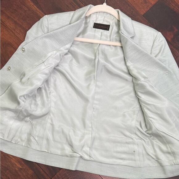 Narciso Rodriguez Womens Light Grey Made in Italy Silk Blazer - Picture 9 of 11